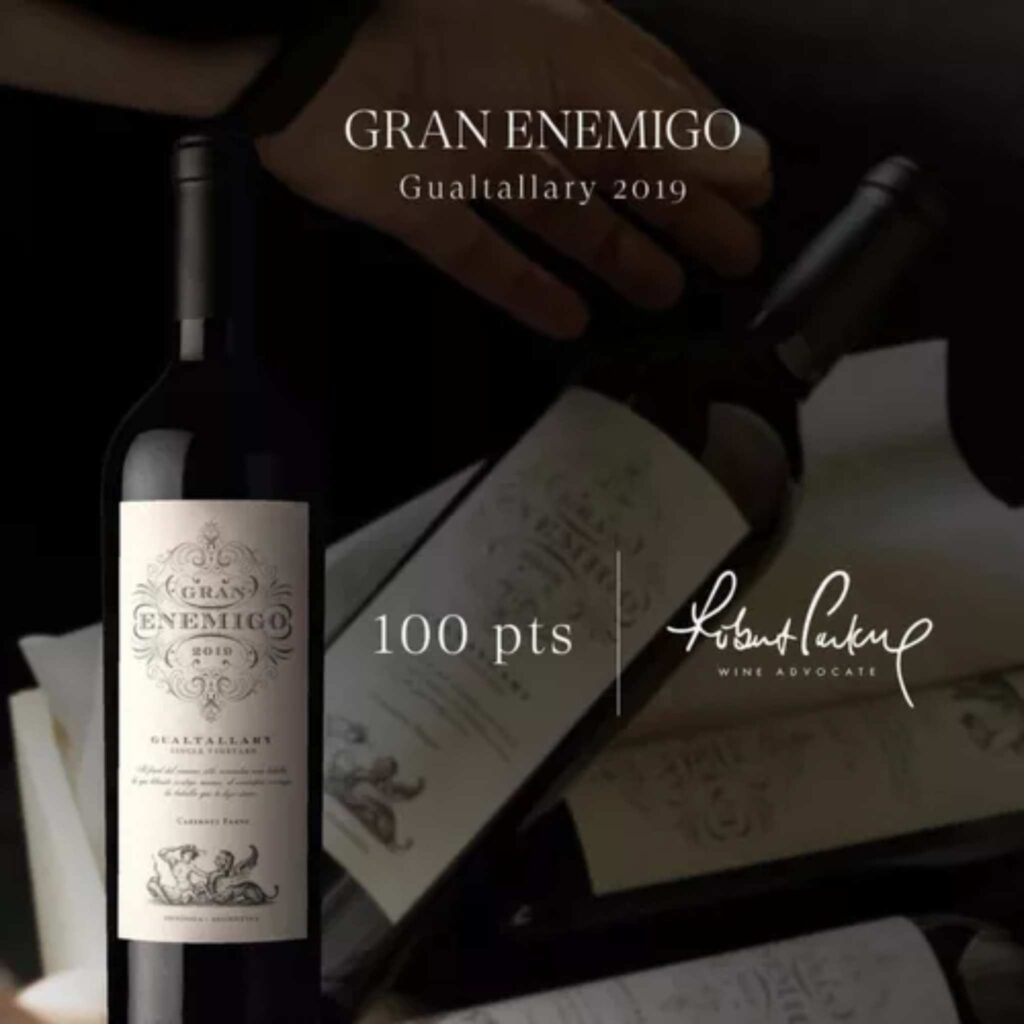 Puntajes de 100 puntos para el Gran Enemigo Gualtallary 2019 de James Suckling