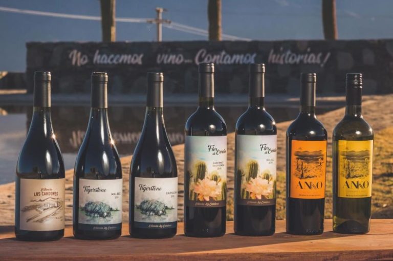 Algunos de los vinos de Estancia Los Cardones: Estancia Los Cardones Malbec, Tigerstone y Anko.