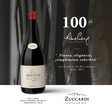 Reconocimiento a Zuccardi Piedra Infinita Gravascal 2018, producto de una cosecha excepcional.
