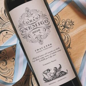 Botella de Gran Enemigo Los Chacayes Cabernet Franc, vino estructurado de Mendoza